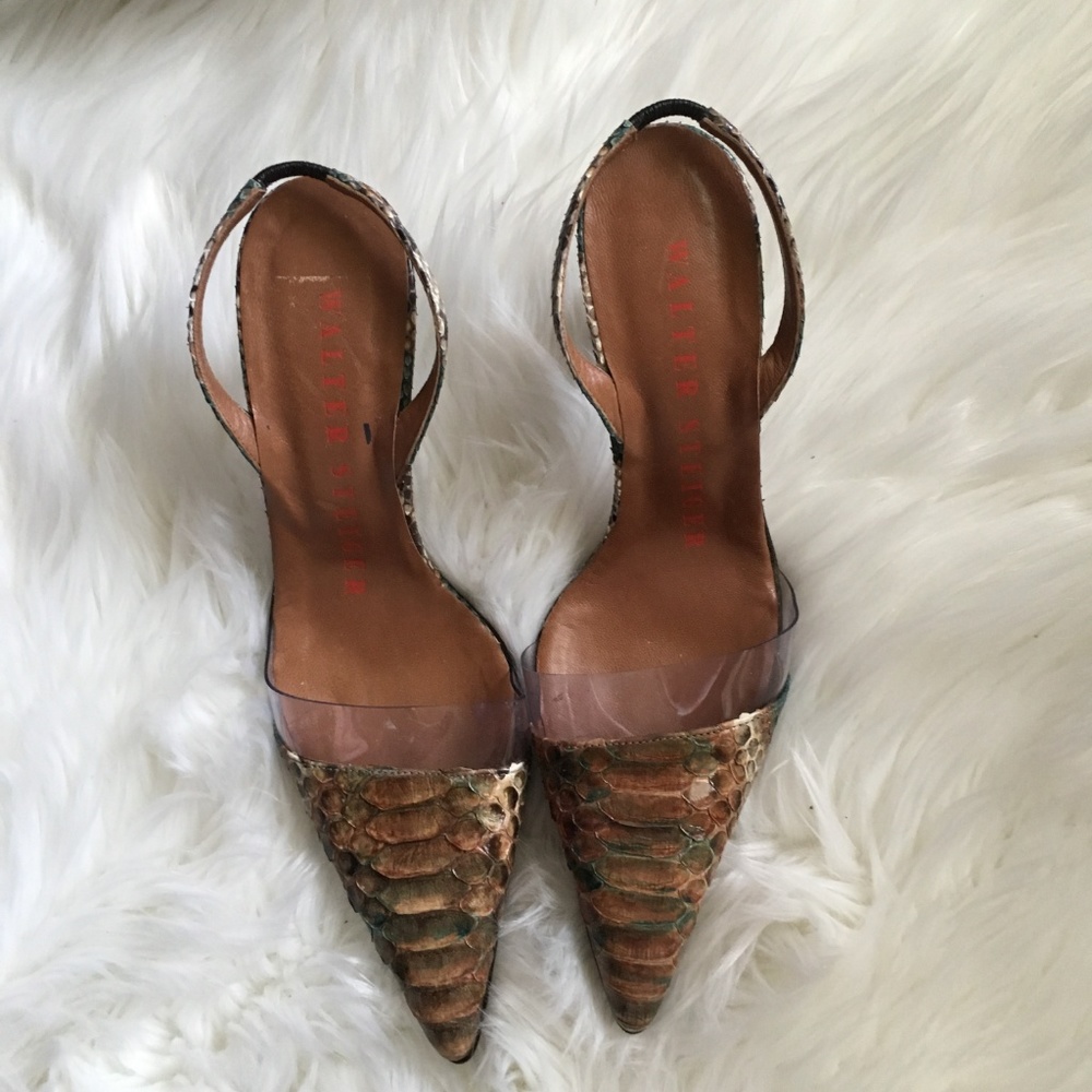 walter steiger croc slingback shoes - Picture 2 of 7